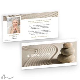 Trauerkarte Sand 21 x 10 cm Doppelseitig