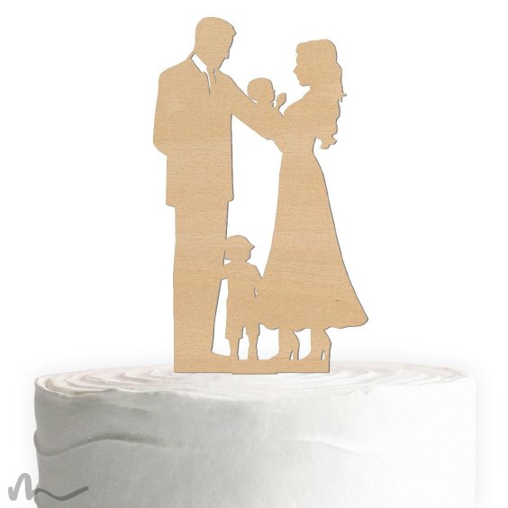 Cake Topper Familie Junge Holz