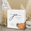 Hochzeitskerze Holzelement Ja 20 x 20 cm