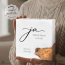 Hochzeitskerze Holzelement Ja 20 x 20 cm