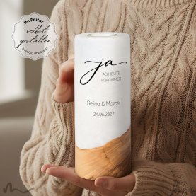 Hochzeitskerze Holzelement Ja Ø9 x 25 cm