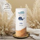 Taufkerze Holzelement Docht Blauwal Ø8 x 20 cm