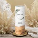 Hochzeitskerze Holzelement Blätterprint Ø9 x 25 cm