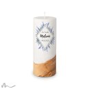 Taufkerze Holzelement Docht Lavendelduft Ø8 x 20 cm