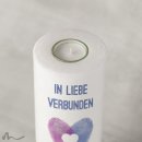 Hochzeitskerze Holzelement Fingerabdruck Herz Ø9 x 25 cm
