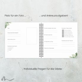 Gästebuch Taufe Greenery