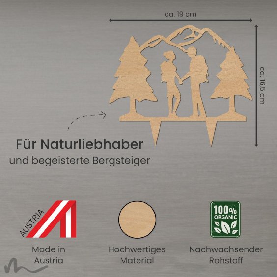 Cake Topper Gipfelstürmer Holz