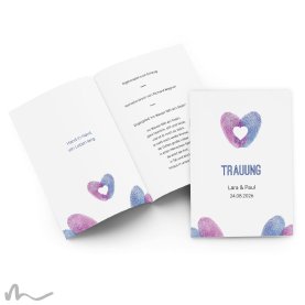 Kirchenheft Hochzeit Fingerabdruck Herz 15 x 21 cm