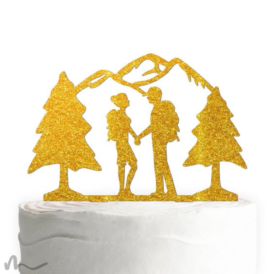 Cake Topper Gipfelstürmer Gold Glitzer