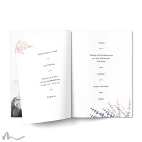 Kirchenheft Hochzeit Lavendel Zweige 15 x 21 cm