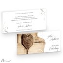 Hochzeitseinladung Imago Holzherz 21 x 10 cm Doppelseitig
