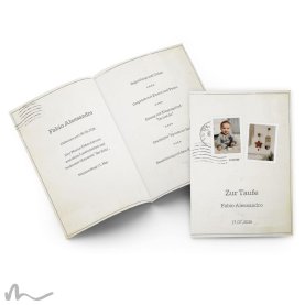 Kirchenheft Taufe Vintage Postcard 15 x 21 cm