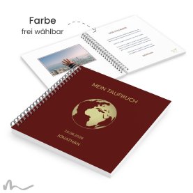 Gästebuch Taufe Reisepass Globus