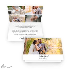 Dankeskarte Hochzeit Understatement 15 x 10 cm Vertikalklappkarte