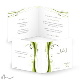 Hochzeitseinladung Ametrin 14.5 x 14.5 cm Klappkarte