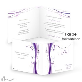 Hochzeitseinladung Ametrin 14.5 x 14.5 cm Klappkarte