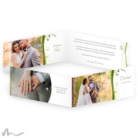 Dankeskarte Hochzeit Ametrin 21 x 10 cm Klappkarte