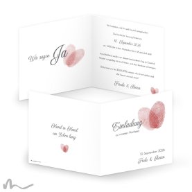 Hochzeitseinladung Fingerprint 14.5 x 14.5 cm Klappkarte