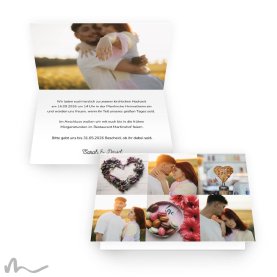 Hochzeitseinladung In Szene gesetzt 15 x 10 cm Vertikalklappkarte