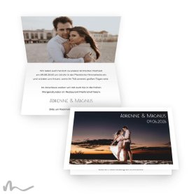 Hochzeitseinladung Minimalistisch 15 x 10 cm Vertikalklappkarte