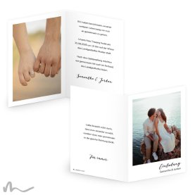 Hochzeitseinladung Polaroid Stil 10 x 15 cm Klappkarte