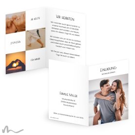 Hochzeitseinladung Scandi Style 10 x 15 cm Klappkarte