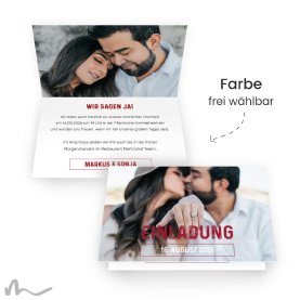 Hochzeitseinladung Schlicht Schön 15 x 10 cm Vertikalklappkarte