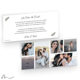 Hochzeitseinladung Vielfalt 21 x 10 cm Doppelseitig