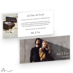Hochzeitseinladung Zeitlos Schön 21 x 10 cm Doppelseitig