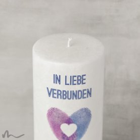 Hochzeitskerze Docht Fingerabdruck Herz Ø9 x 25 cm