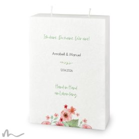 Hochzeitskerze Docht Total Floral 17 x 25 cm