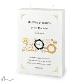 Hochzeitskerze Docht Steampunk 17 x 25 cm