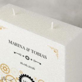 Hochzeitskerze Docht Steampunk 17 x 25 cm