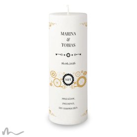 Hochzeitskerze Docht Steampunk Ø9 x 25 cm