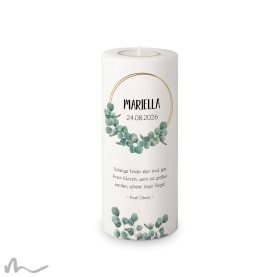 Taufkerze Eukalyptus Ø8 x 20 cm