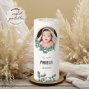 Taufkerze Eukalyptus Ø8 x 20 cm mit Foto