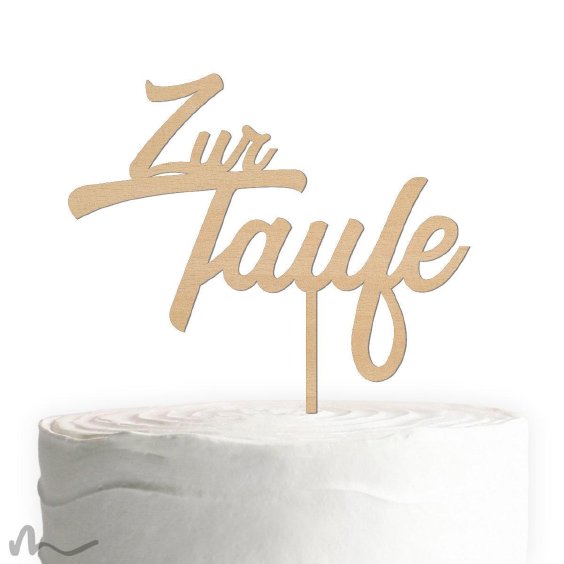 Cake Topper Zur Taufe zweizeilig Holz