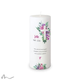 Trauerkerze Docht Florales Kreuz Ø8 x 20 cm