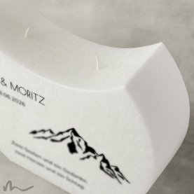 Hochzeitskerze Docht Bergleidenschaft Halbmond 24 x 19 cm