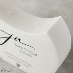 Hochzeitskerze Docht Ja Halbmond 24 x 19 cm