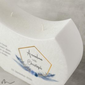 Hochzeitskerze Docht Boho Chic Halbmond 24 x 19 cm