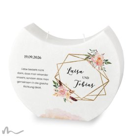 Hochzeitskerze Docht Glamourös Halbmond 24 x 19 cm