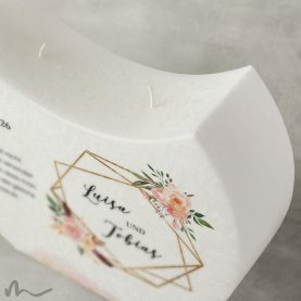 Hochzeitskerze Docht Glamourös Halbmond 24 x 19 cm