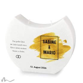 Hochzeitskerze Docht Goldene Zeiten Halbmond 24 x 19 cm