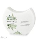 Hochzeitskerze Docht Greenery Halbmond 24 x 19 cm