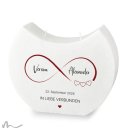 Hochzeitskerze Docht Infinity Heart Halbmond 24 x 19 cm