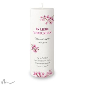 Hochzeitskerze Docht Magnolie Ø9 x 25 cm