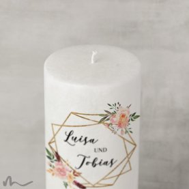 Hochzeitskerze Docht Glamourös Ø9 x 25 cm