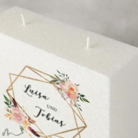 Hochzeitskerze Docht Glamourös 17 x 25 cm