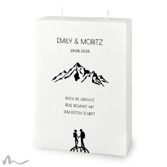 Hochzeitskerze Docht Bergleidenschaft 17 x 25 cm